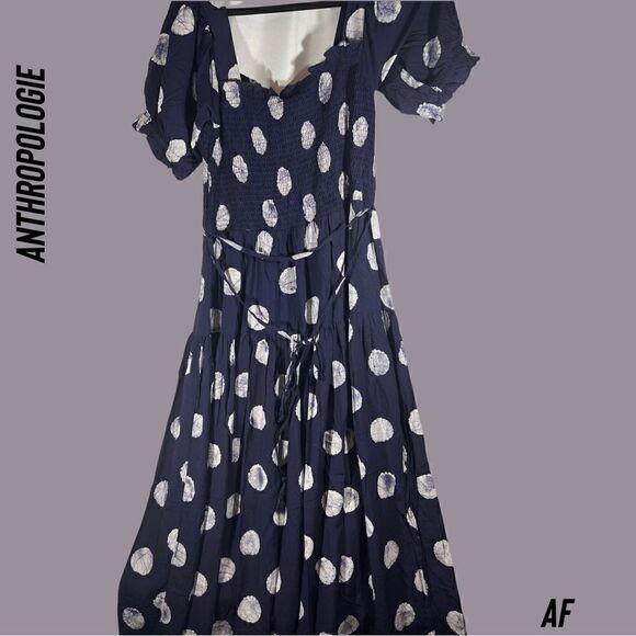 ANTHROPOLOGIE BY ODELLS ALIX SMOCKED MAXI DRESS NWT MEDIUM - Picture 6 of 12